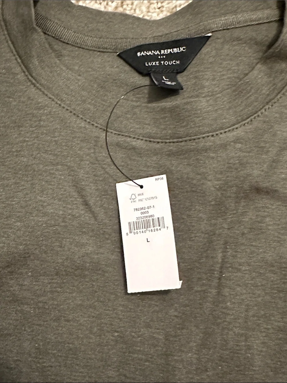 Banana Republic Grey Heather Luxe Crewneck Long Sleeve Tee NWT